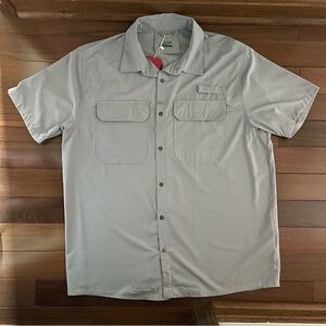 Men's Gray Button-Up Shirt - XXL- UPF